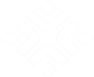 Abstract symmetrical geometric shape composed of four white arrow-like segments forming a diamond.